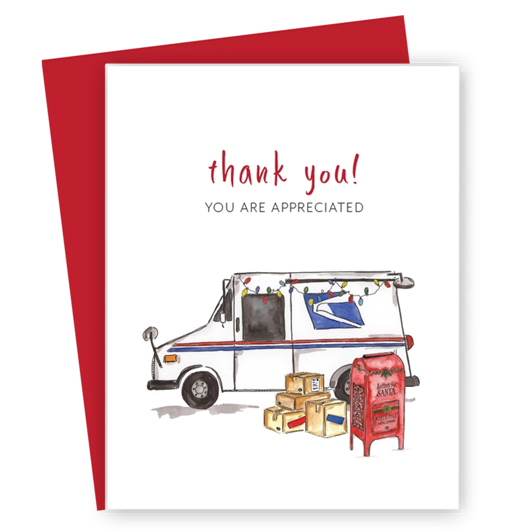 Mail Carrier Postal Service Appreciation Holiday Card.