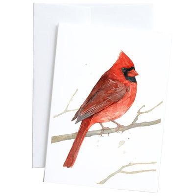 Male Cardinal Watercolor Art 5"x7" Notecard