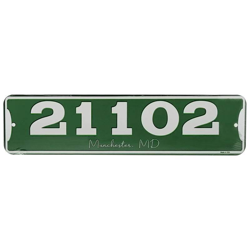 Zip Code & Town Aluminum Signs - 21102 Manchester, MD