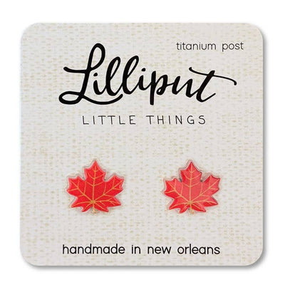 Maple Leaf Lilliput Post Earrings