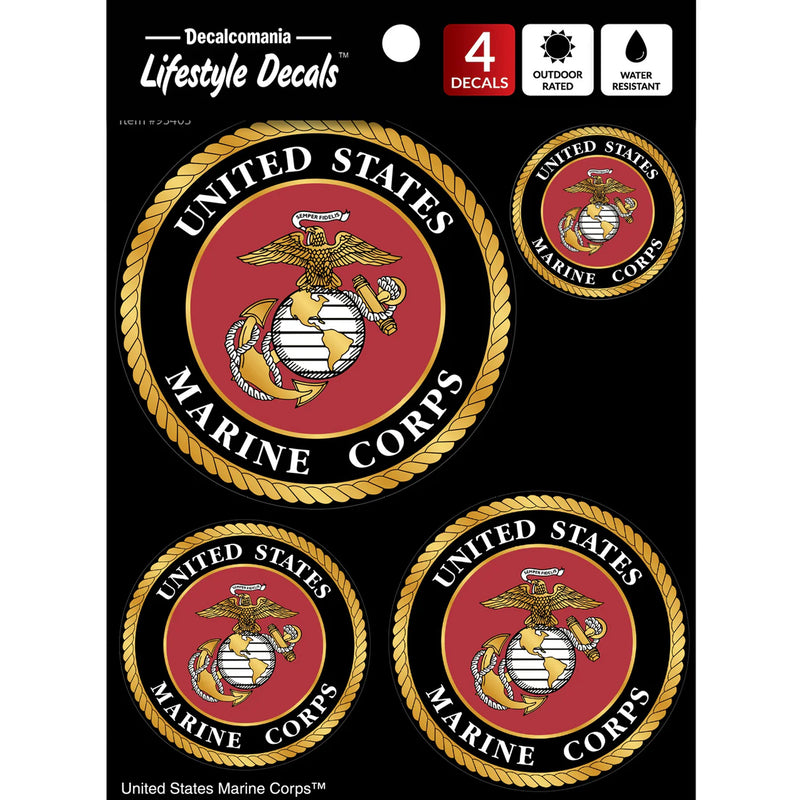 United States Marine Corps Set of 4 Vinyl Stickers