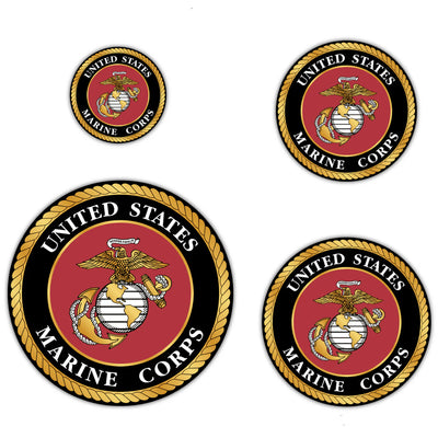 United States Marine Corps Set of 4 Vinyl Stickers
