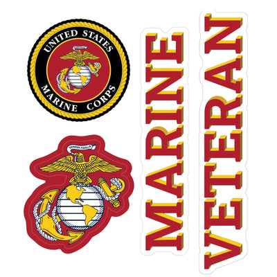United States Marine Corps Veteran Set of 4 Vinyl Stickers