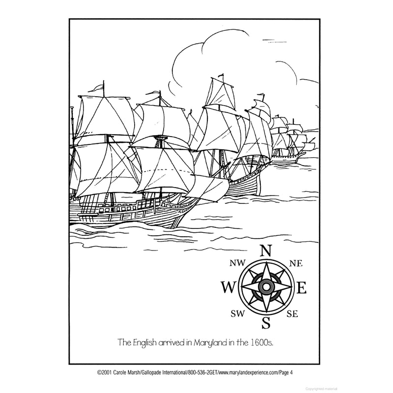 Marvelous Maryland Coloring Book Inside Page