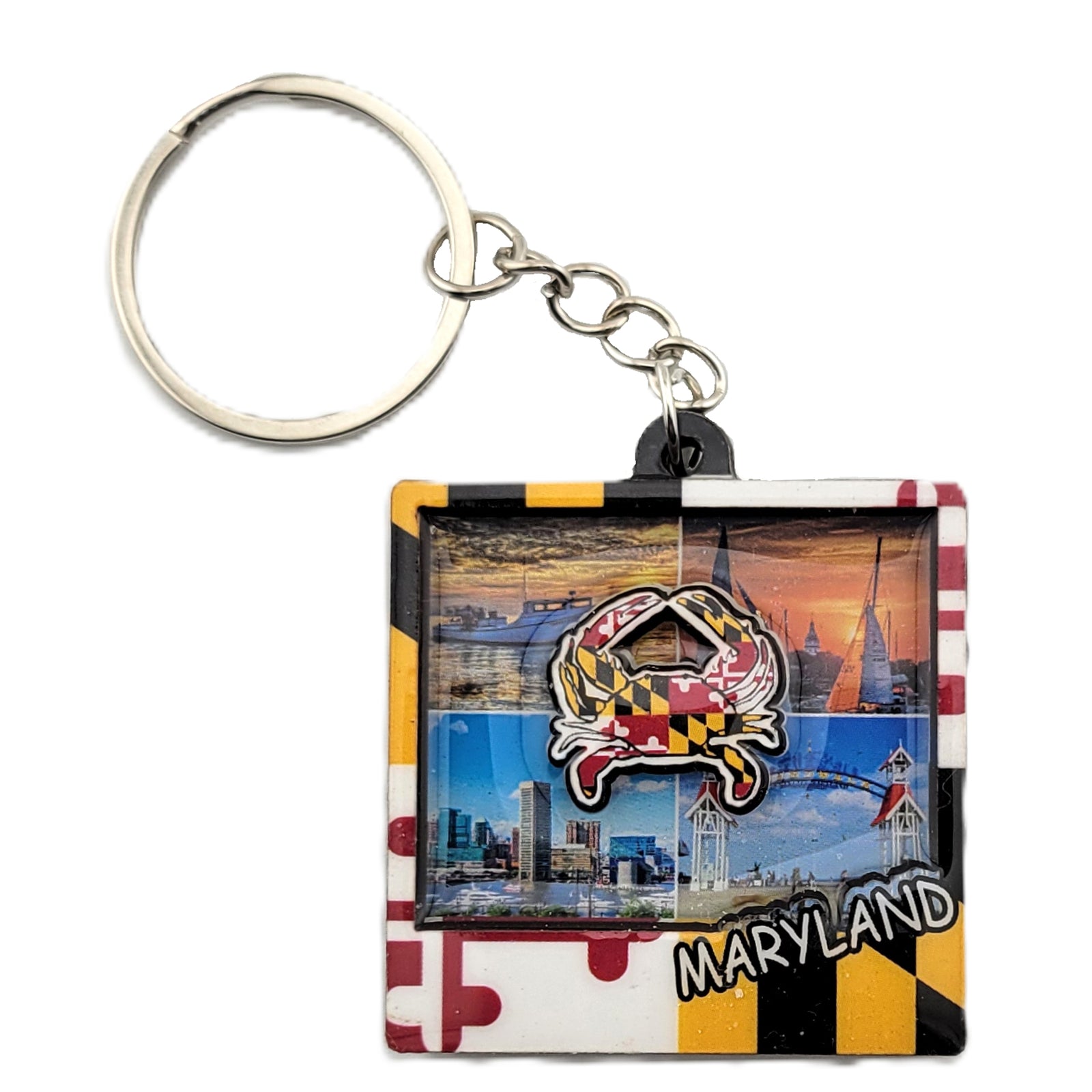 Maryland 4 Photo and Flag Crab Key Ring