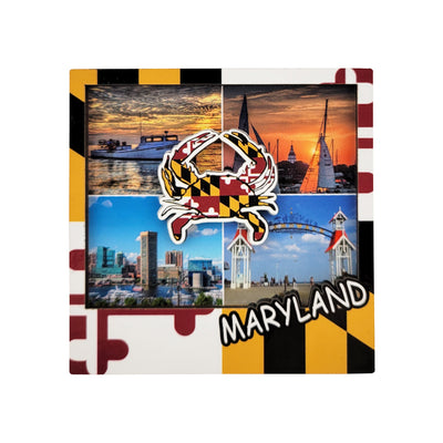 Maryland 4 Photo and Flag Crab Magnet