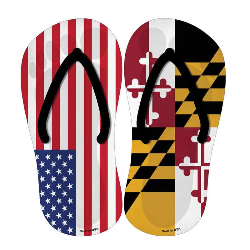 Maryland and American Flags Flip Flops Sticker