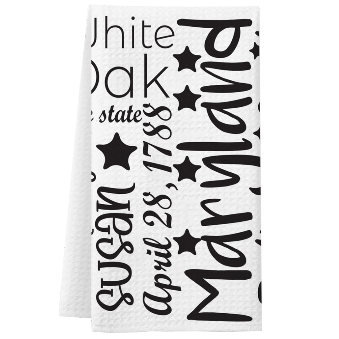 Maryland Black and White Wordle Kitchen Towel