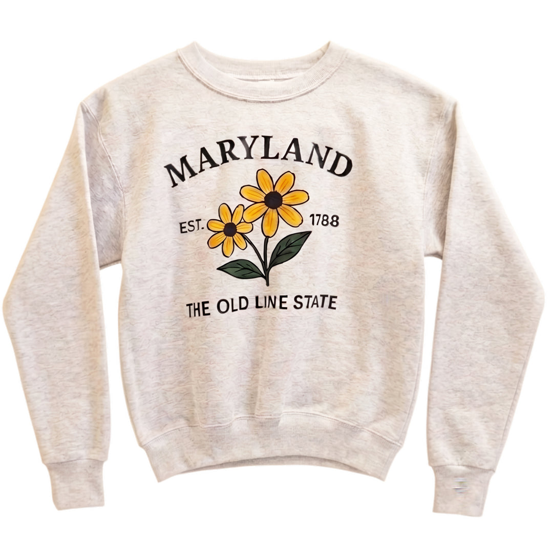 Maryland Black Eyed Susan Old Line State Youth Sweatshirt