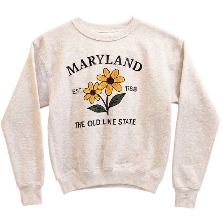 Maryland Black Eyed Susan Old Line State Youth Sweatshirt