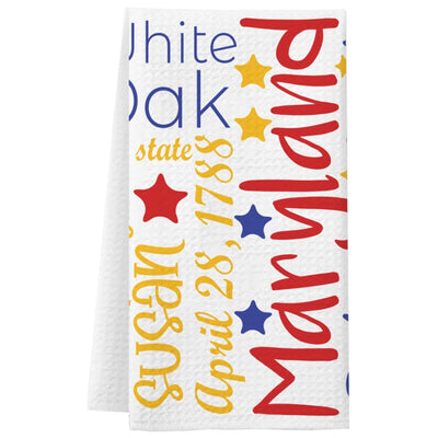 Maryland Colorful Wordle Kitchen Towel