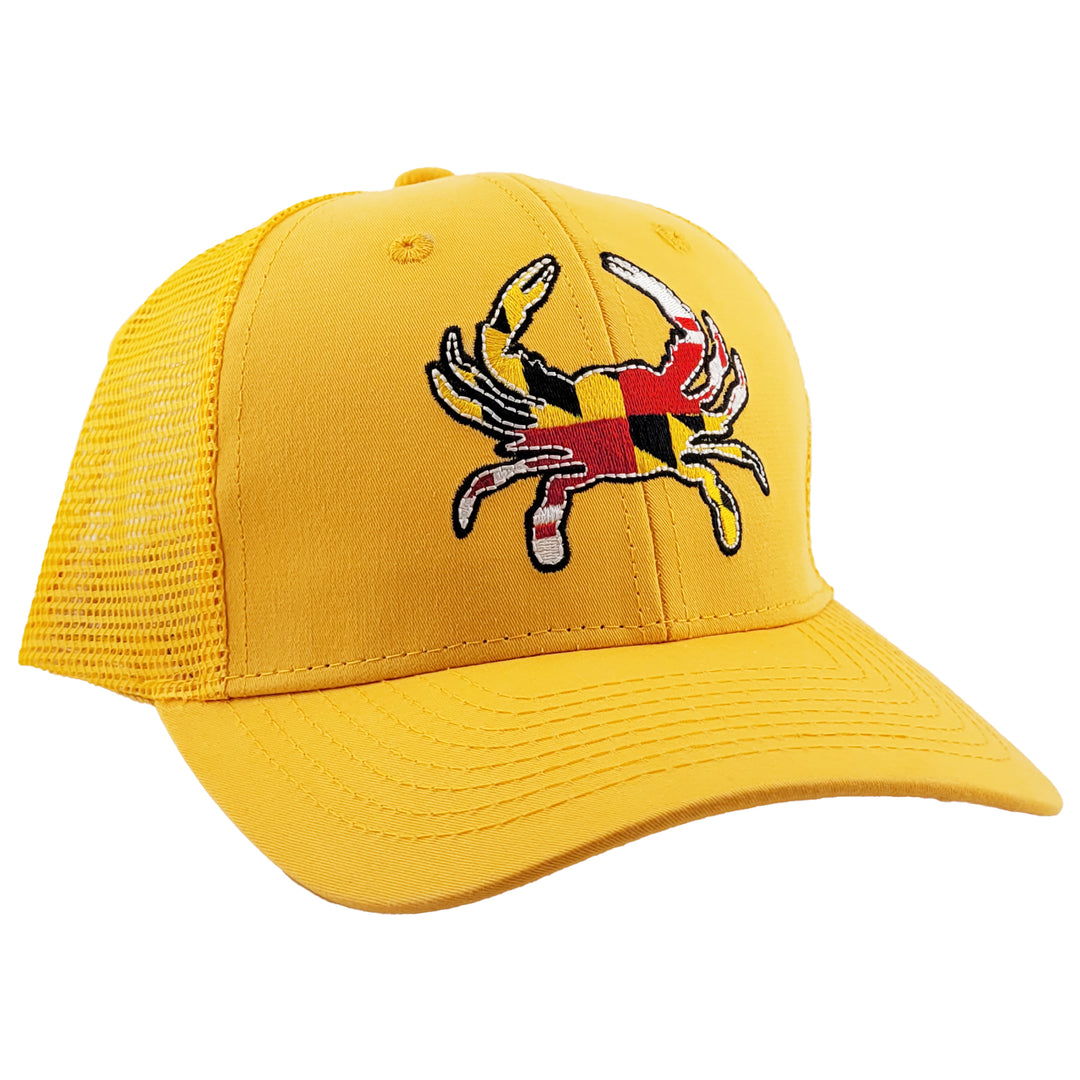maryland crab flag mesh back hat yellow color