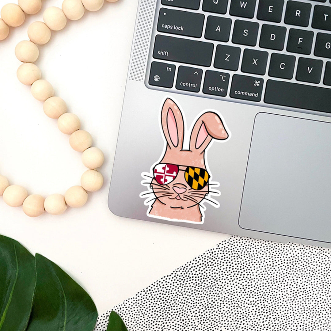 Maryland Cool Bunny Vinyl Sticker (scene)