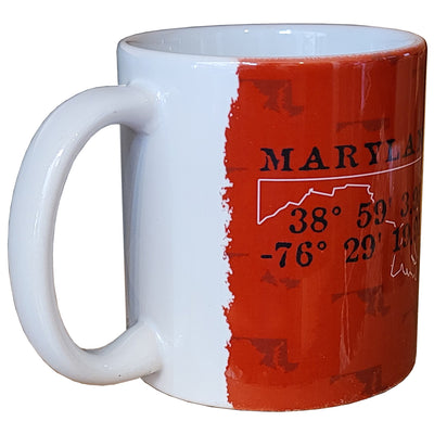 maryland coordinates red coffee mug  side view