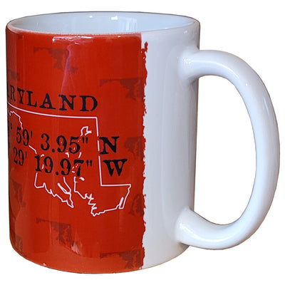 maryland coordinates red coffee mug  side view