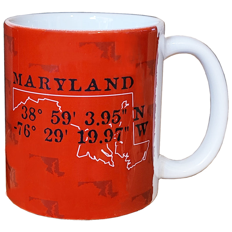 maryland coordinates red coffee mug
