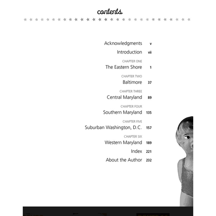 Maryland Curiosities Book: Quirky Characters, Roadside Oddities, Offbeat Stuff - Contents Page