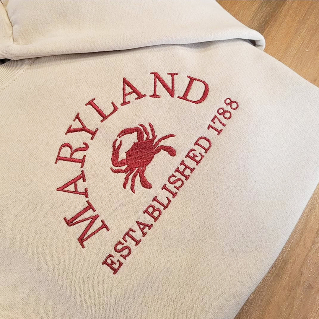 Maryland Established 1788 Crab Embroidered Sweatshirt