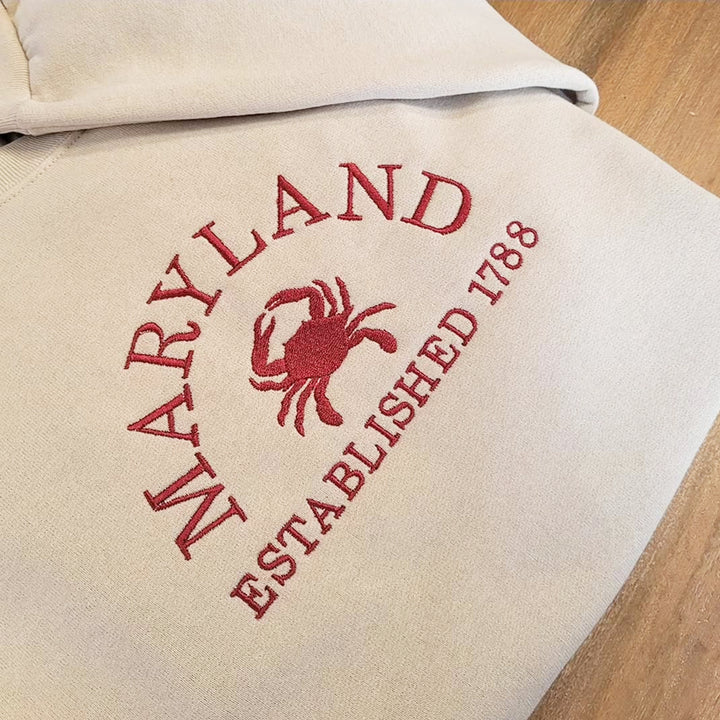 Maryland Established 1788 Crab Embroidered Sweatshirt