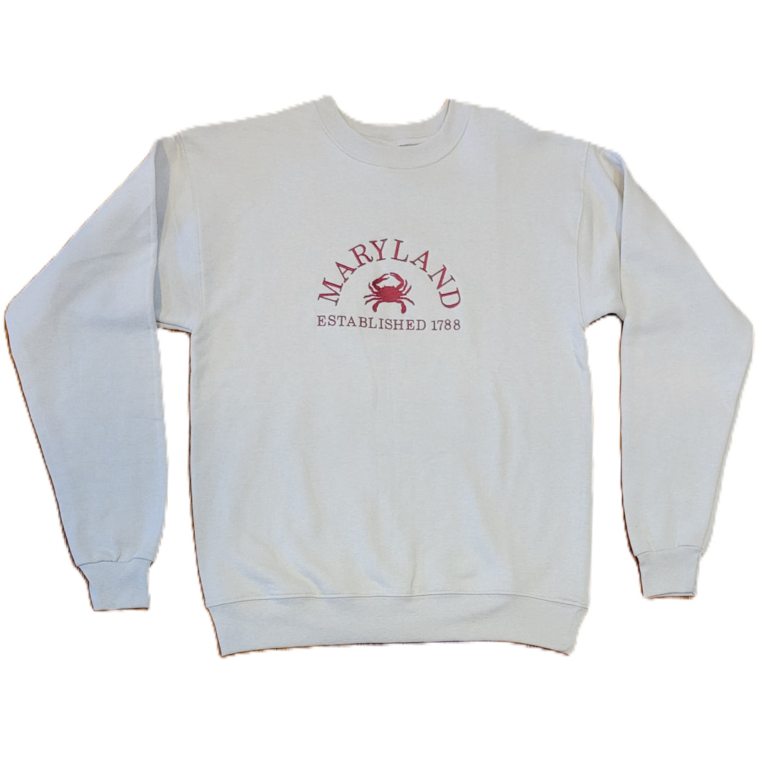 Maryland Established 1788 Crab Embroidered Sweatshirt