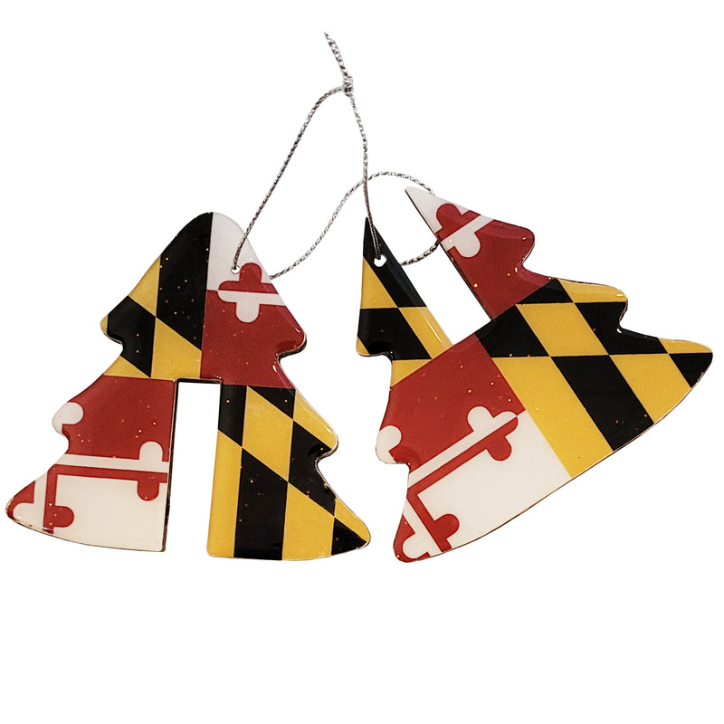 Maryland Flag 3D Tree Ornament (layed flat)