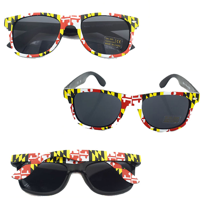 Maryland Flag Allover Print Sunglasses (multiple angles)