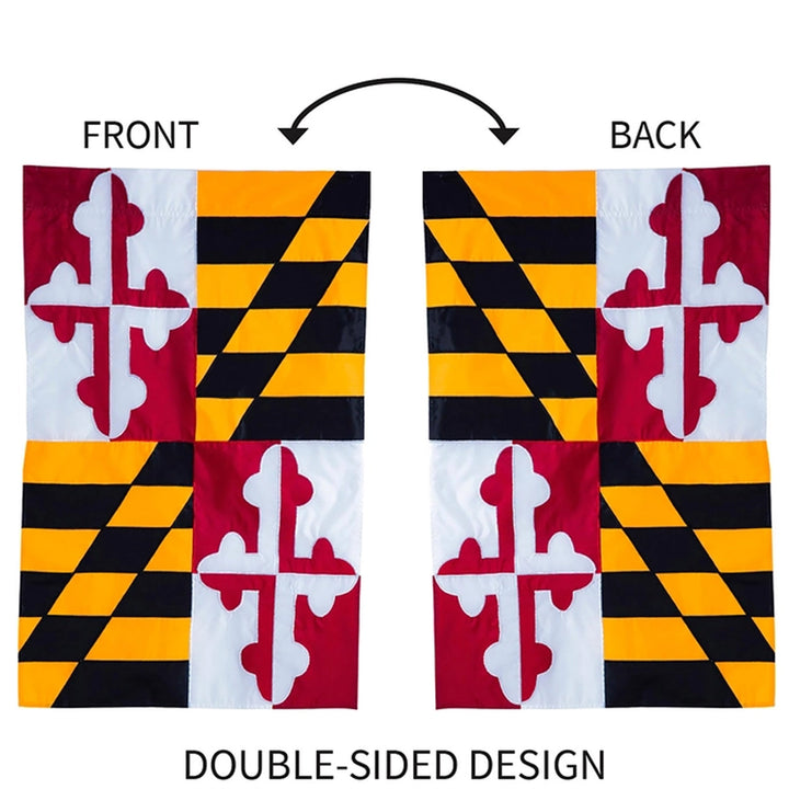 Maryland State Flag Appliqued (Sleeve) Double-Sided Design Details