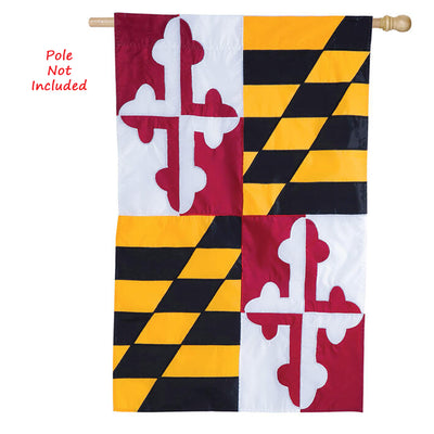 Maryland State Flag Appliqued (Sleeve) Display - House Size