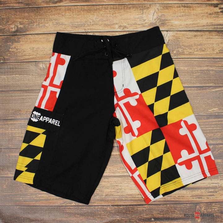 Maryland Flag Boardshorts Mens Black