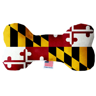 Maryland Flag Bone Plush Dog Toy - Large