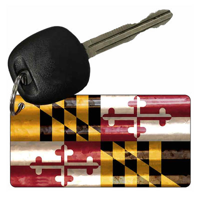 Maryland Flag Corrugated Effect Key Ring