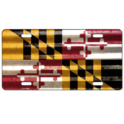 Maryland Flag Corrugated Effect License Plate