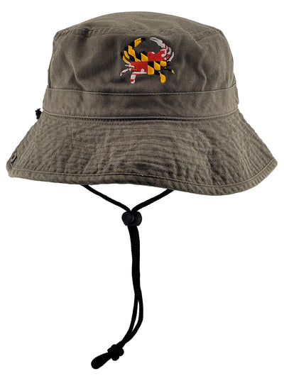 maryland flag crab bucket hat evergreen color