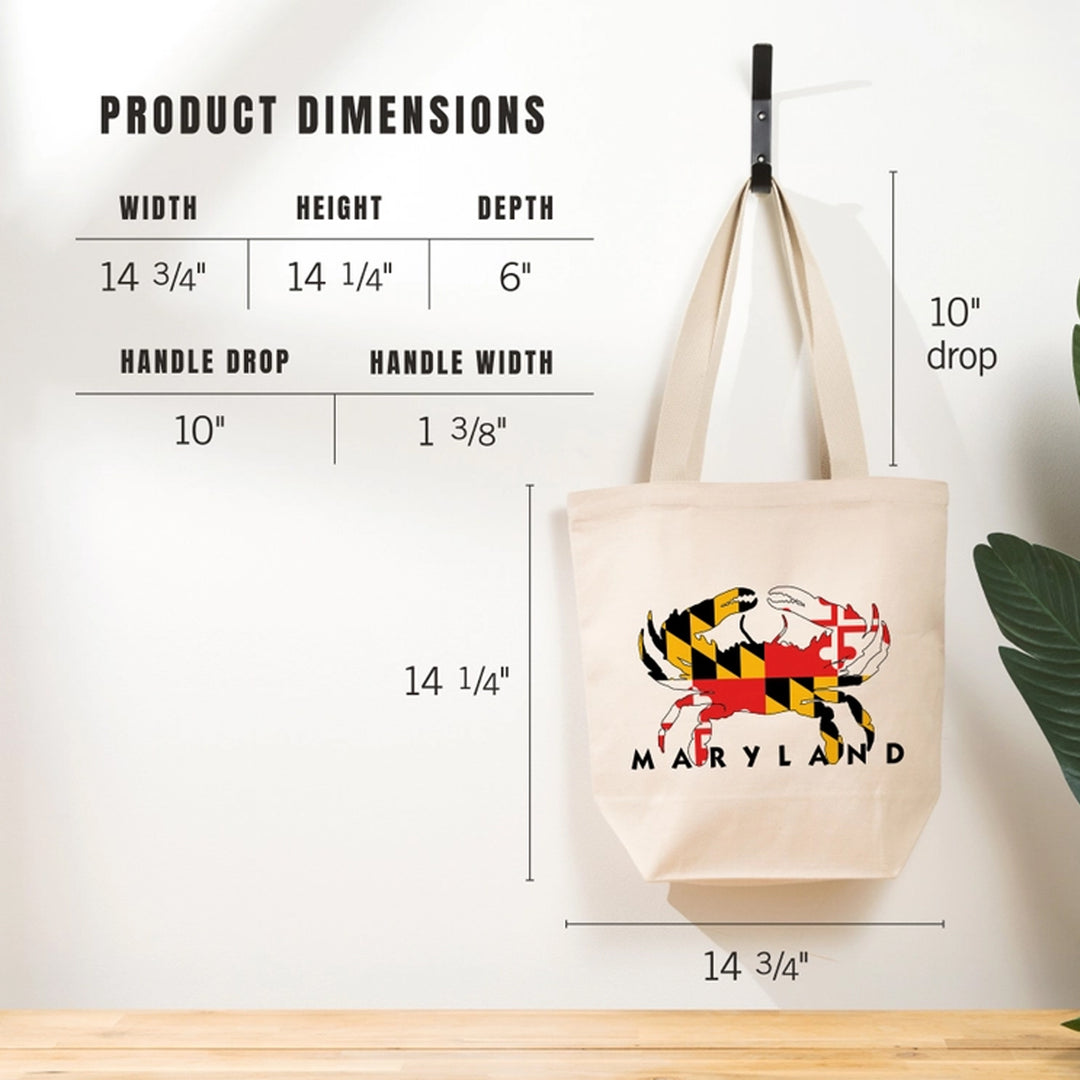 Maryland Flag Crab Cotton Totebag
