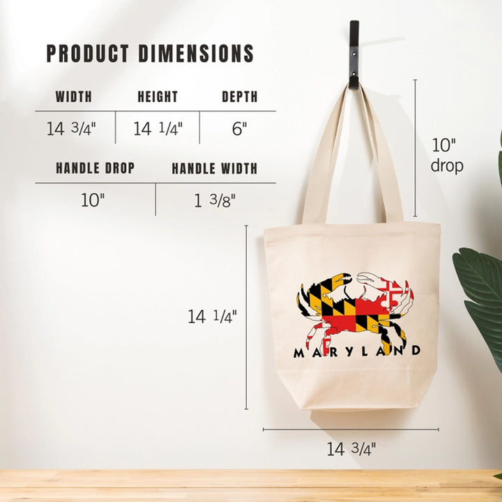 Maryland Flag Crab Cotton Totebag