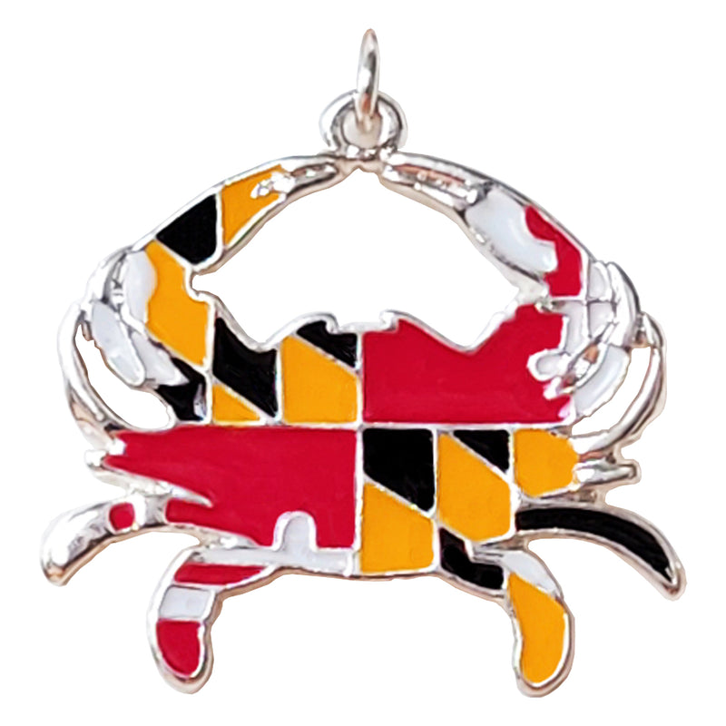 Maryland Flag crab dangle earring