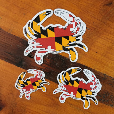 Maryland Flag Crab Magnet - Three Sizes