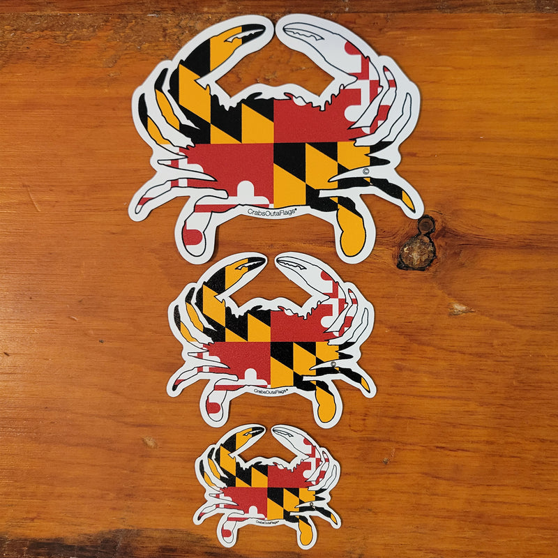 Maryland Flag Crab Magnet - Three Sizes