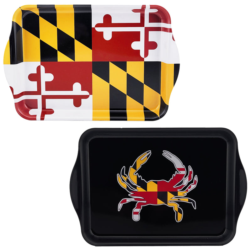 maryland flag and maryland flag crab metal trays