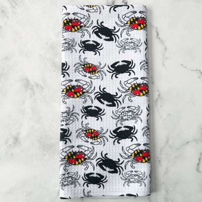 Maryland Flag Crab Full Print Kitchen Towel