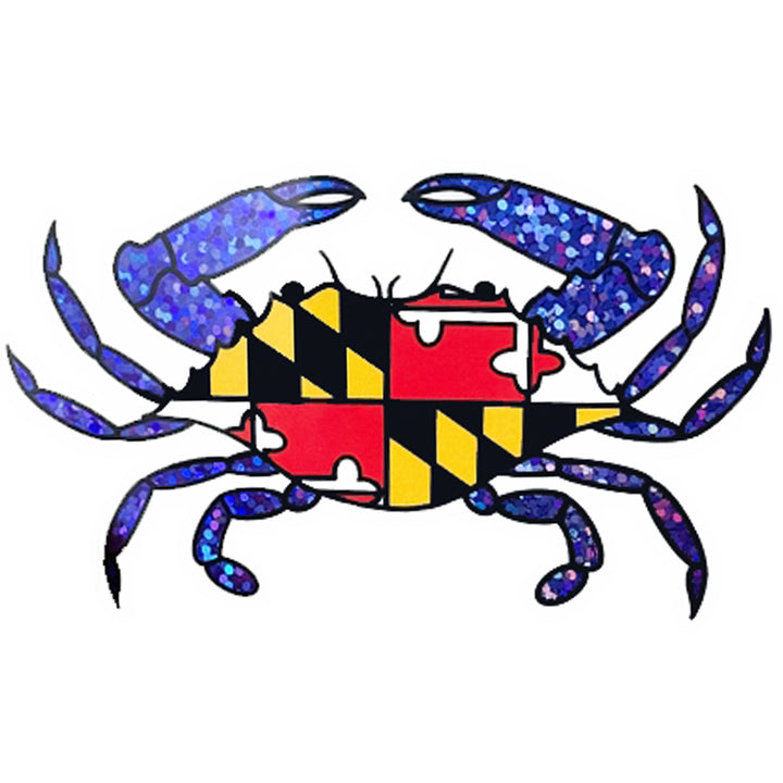 Maryland Flag Crab Glitter Claws Vinyl Sticker