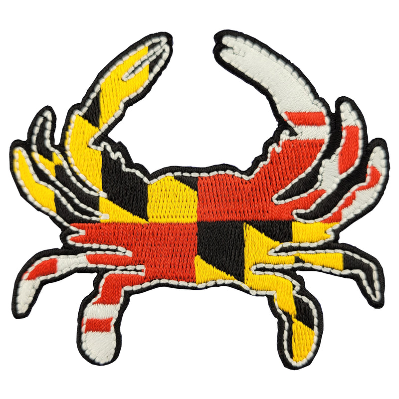 Maryland Flag Crab Embroidered Iron-On Patch