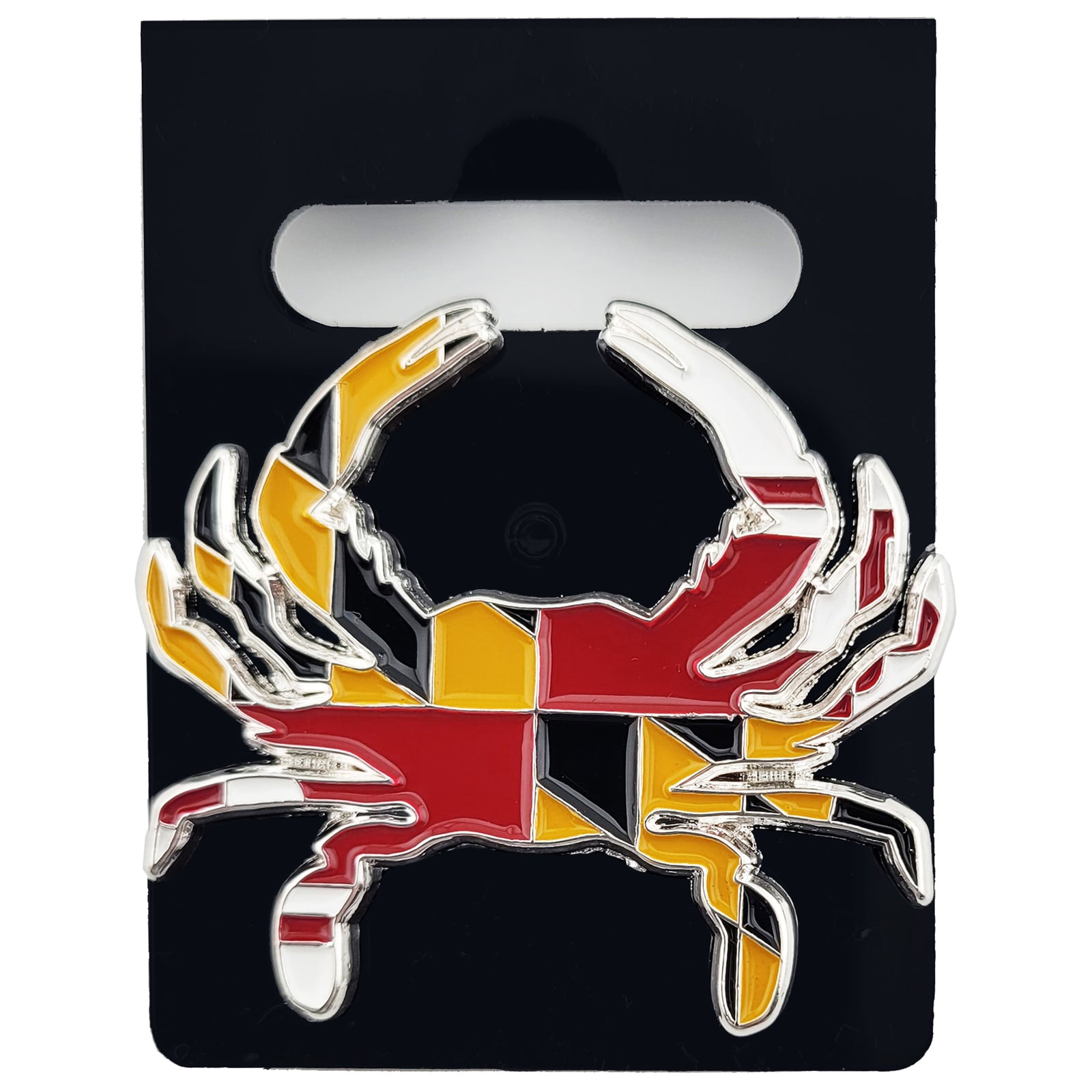 Maryland flag crab large die cut tack pin