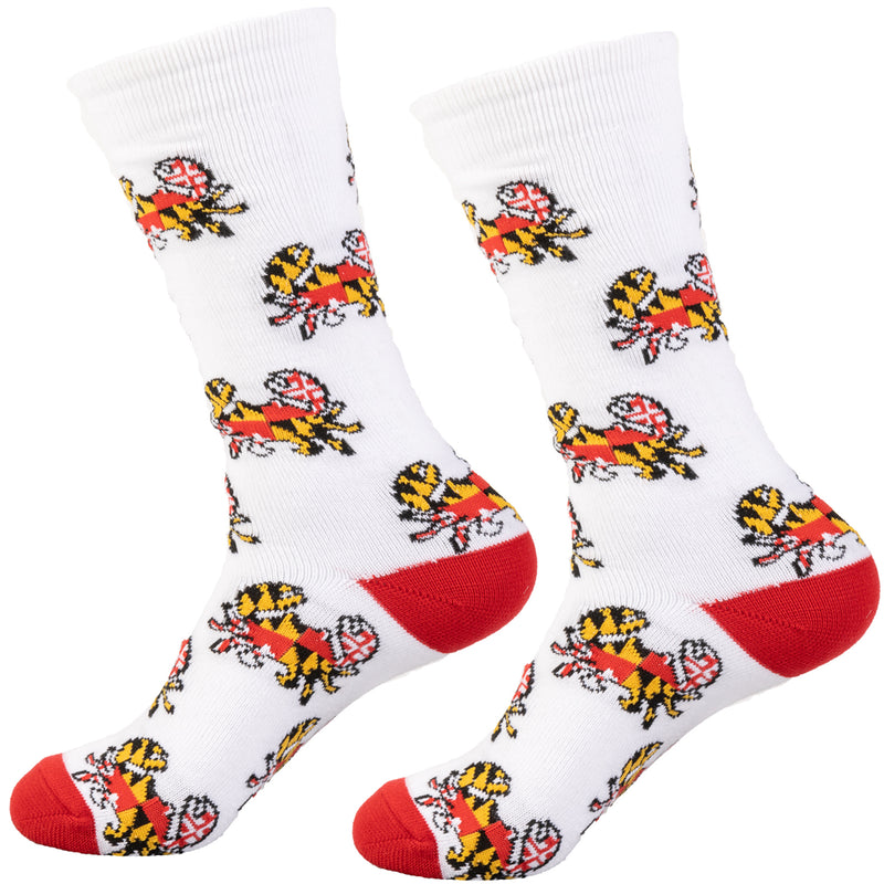 Maryland Flag Crab White Socks