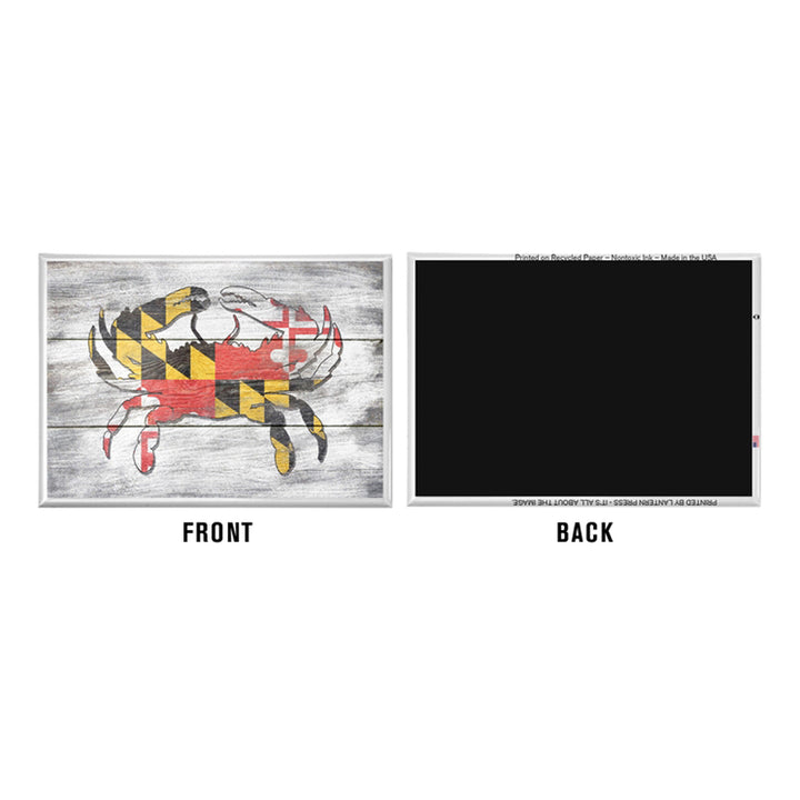 Maryland Rustic Flag Crab Rectangular Magnet (back)