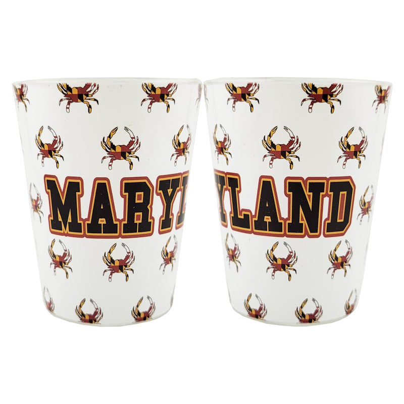 Maryland Flag Crab White Shot Glass