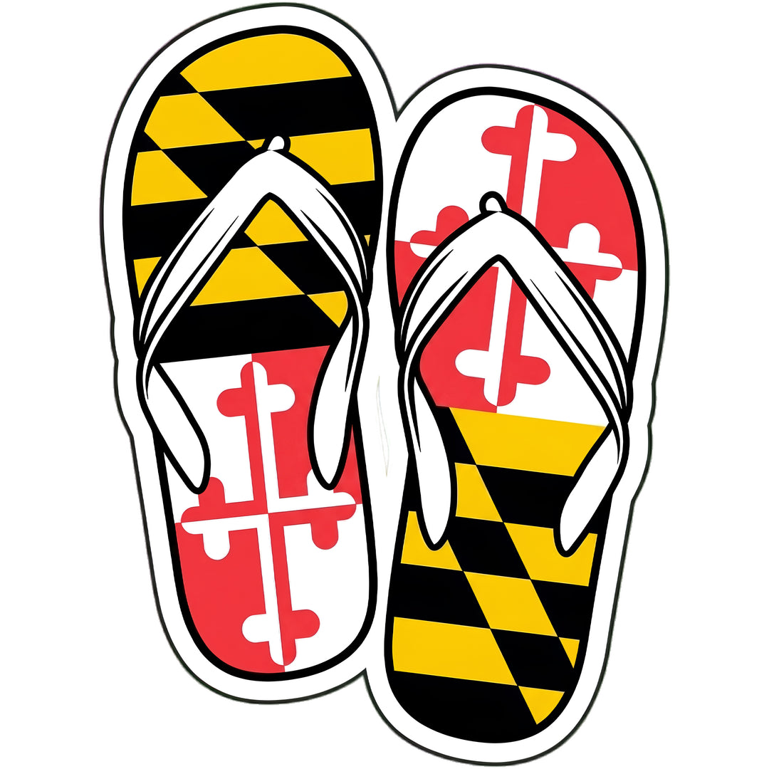 Maryland Flag Die Cut Flip Flops Sticker