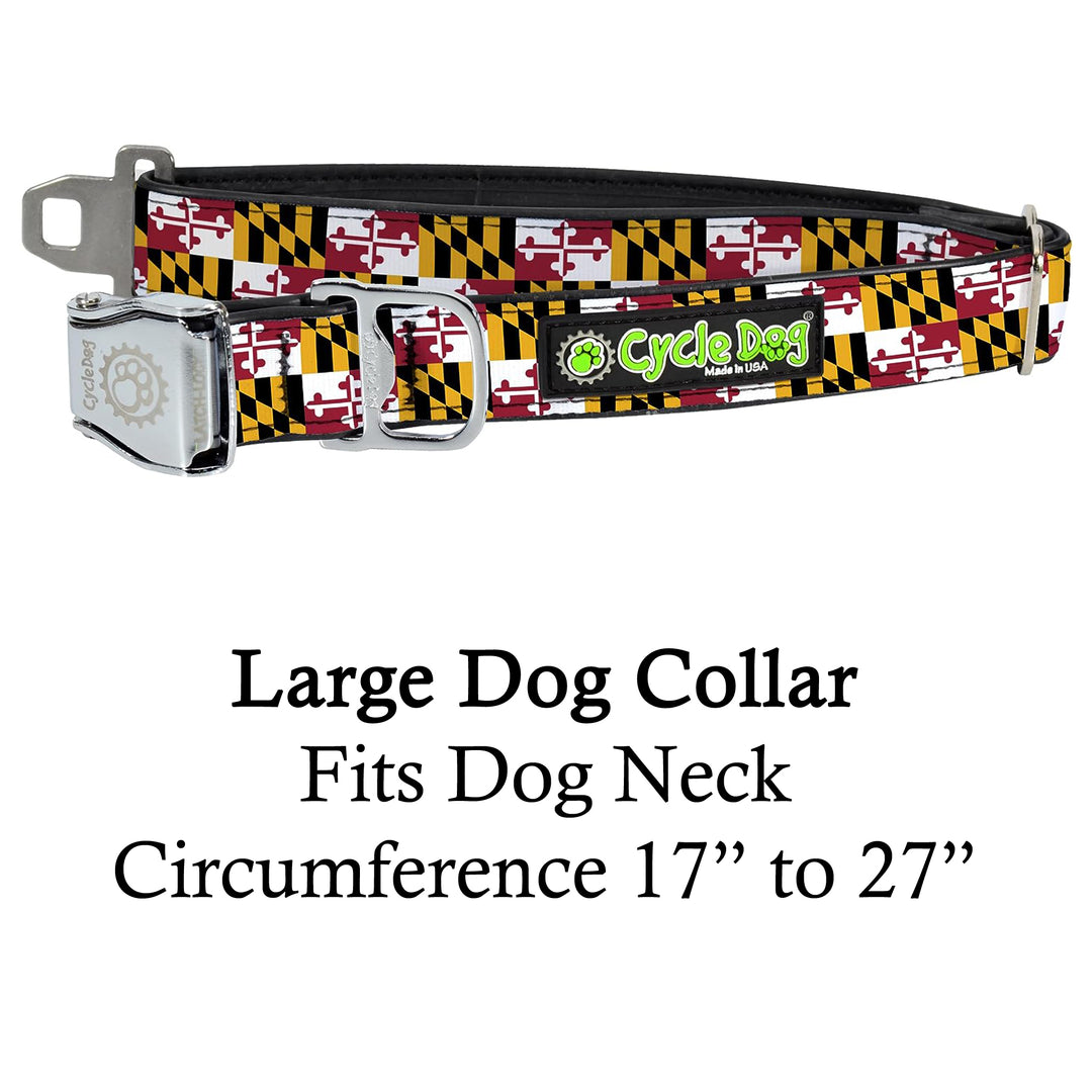 Maryland Flag No-Stink Dog Collar (large)