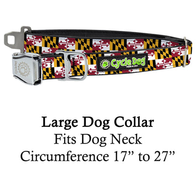 Maryland Flag No-Stink Dog Collar (large)
