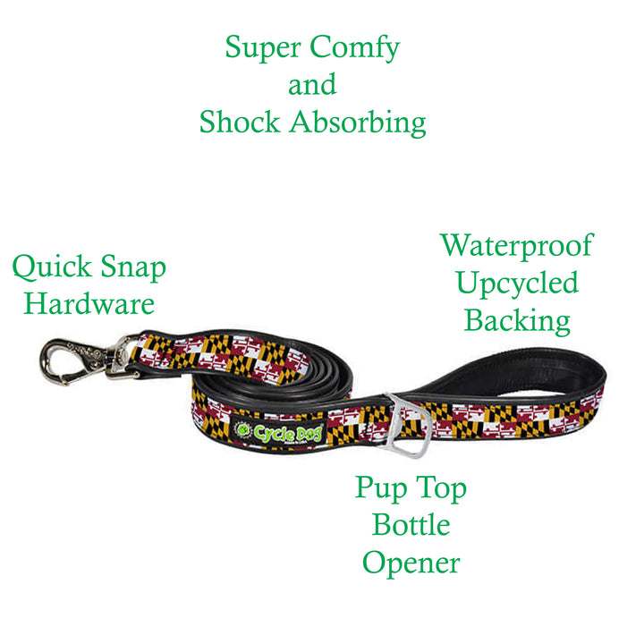Maryland Flag No-Stink Dog Leash (details)